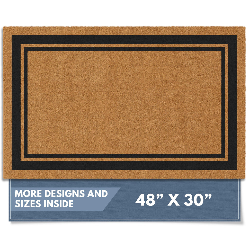 Barnyard Designs Natural Coco Coir Non-Slip Doormat (30x48, Border)