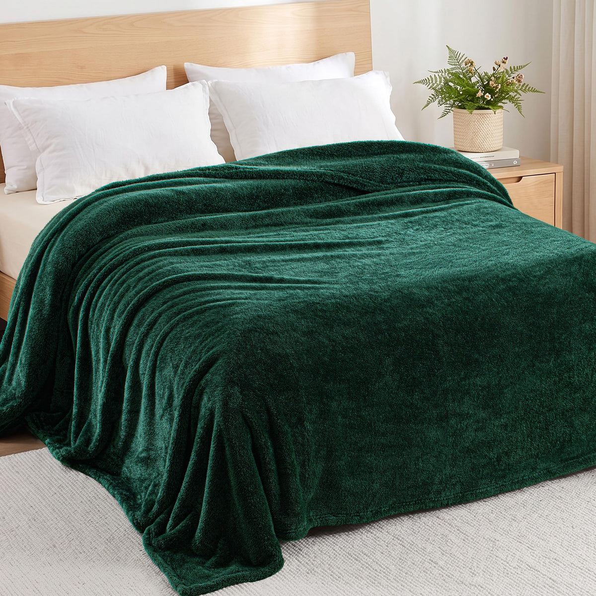 Exclusivo Mezcla Fuzzy Plush Fleece Bed Blanket Twin XL Size, Light Grey