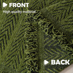 Boho Chenille Couch Cover for Dogs, Non Slip Sofa Cover, Couch Slipcover Covers for 3 Cushion, Furniture Protector with Tassels for Pets Washable, 71"x134", Fishbone Green