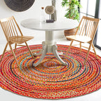 Hausattire Braided Boho Round Rug, Multicolor, 5 ft