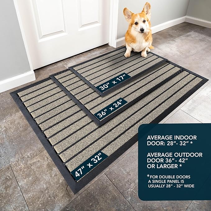 ubdyo Extra Durable Door Mat Outside Entrance (47" x 32", Bright Beige)