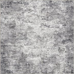 UERMEI Square Area Rugs: Washable 6x6 Neutral Modern Abstract Carpet for Living Room Bedroom - Soft Floor Mat with Non Slip Backing for Kitchen Nursery Dorms Farmhouse Home Decor - Grey