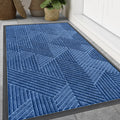 Smiry Front Door Mat Outside Entrance, Low Profile Rubber Doormat, 47x23