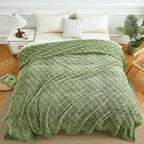 Aganear Flannel Throw Blanket - Cozy Soft Lightweight Fuzzy Checkered Throw Blanket for Women Portable Throw Blankets for Couch, Warm Present for Birthday, Christmas(50"x70", Sage Green)