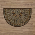 Mohawk Home Entryway Door Mat 2' x 3' All Weather Doormat Outdoor Non Slip Recycled Rubber, Boardwalk Path Chestnut