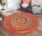 Hausattire Braided Boho Round Rug, Multicolor, 5 ft