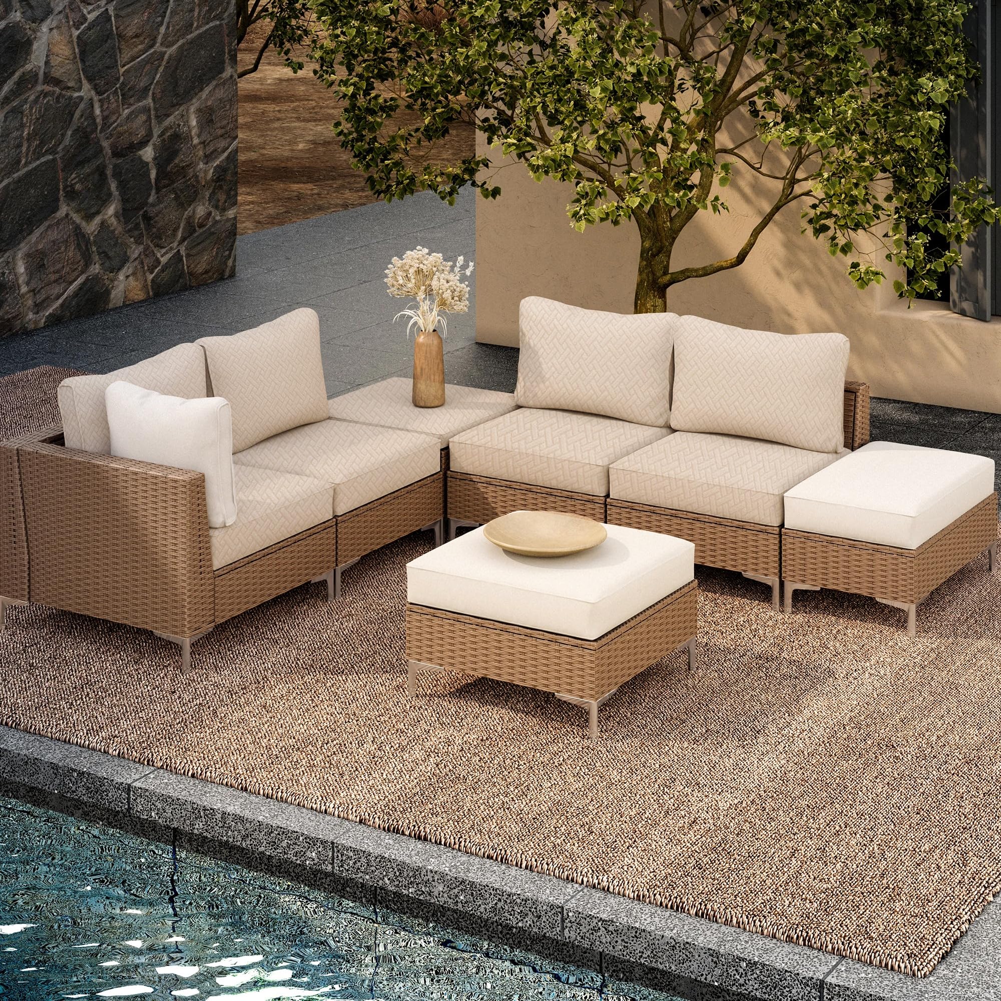 DREAHOTEXTIL 8Pcs Outdoor Cushion Covers, Patio Cushion Covers