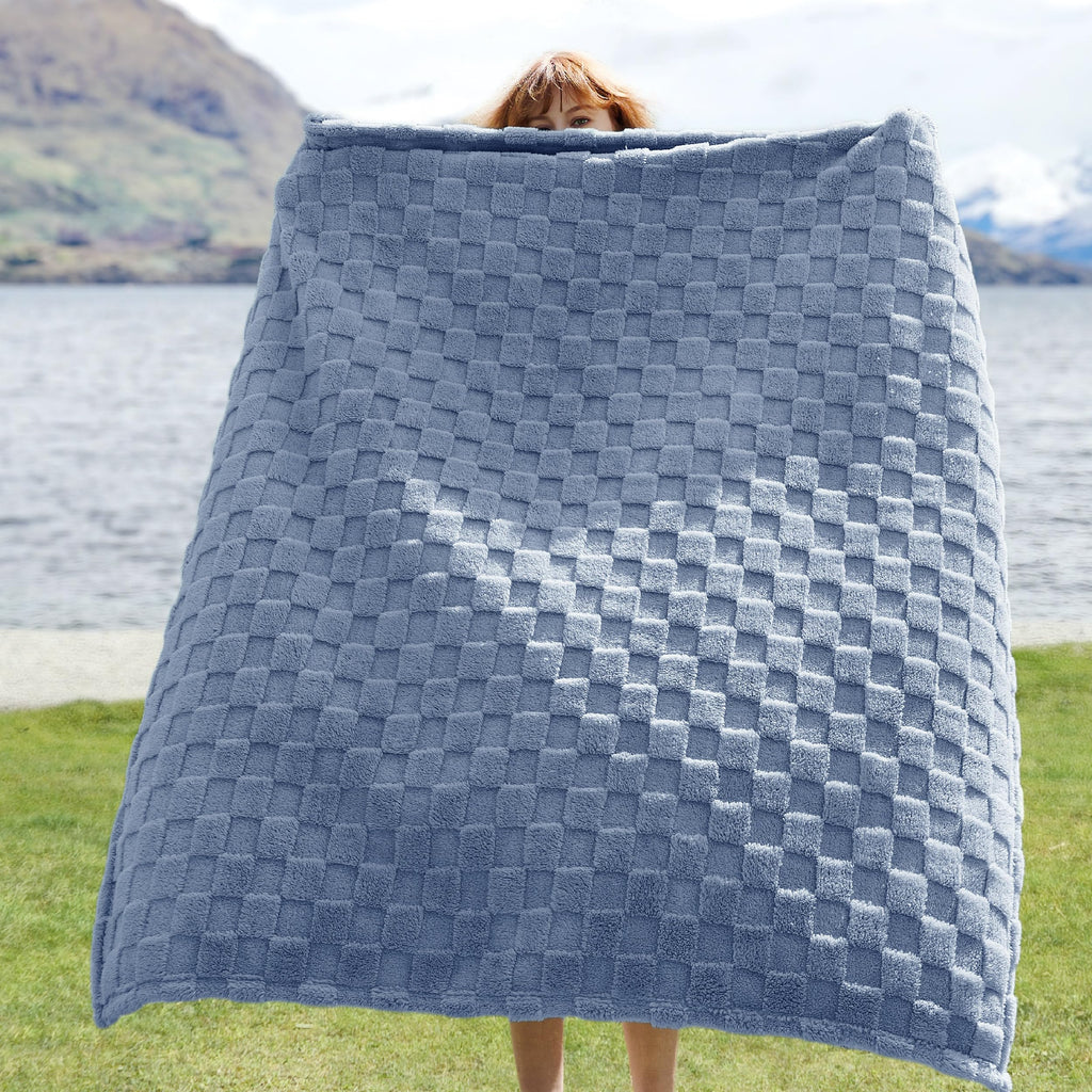 Bedsure GentleSoft Twin Blanket for Bed Ashley Blue - Super Soft Cozy Blankets for Kids Girls, Cute Fuzzy Fleece Throws for Bedroom Couch, 60x80 Inches
