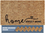 Barnyard Designs Doormat Welcome Mat for Outdoors, Large Front Door Entrance Mat, Brown (Home Sweet Home Script, 30x17)