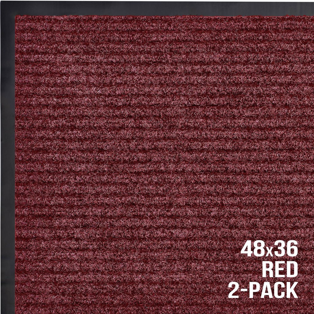 Front Door Mat, Indoor Outdoor Welcome Entryway Entrance Doormat, 48x36 Red
