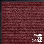 Front Door Mat, Indoor Outdoor Welcome Entryway Entrance Doormat, 48x36 Red