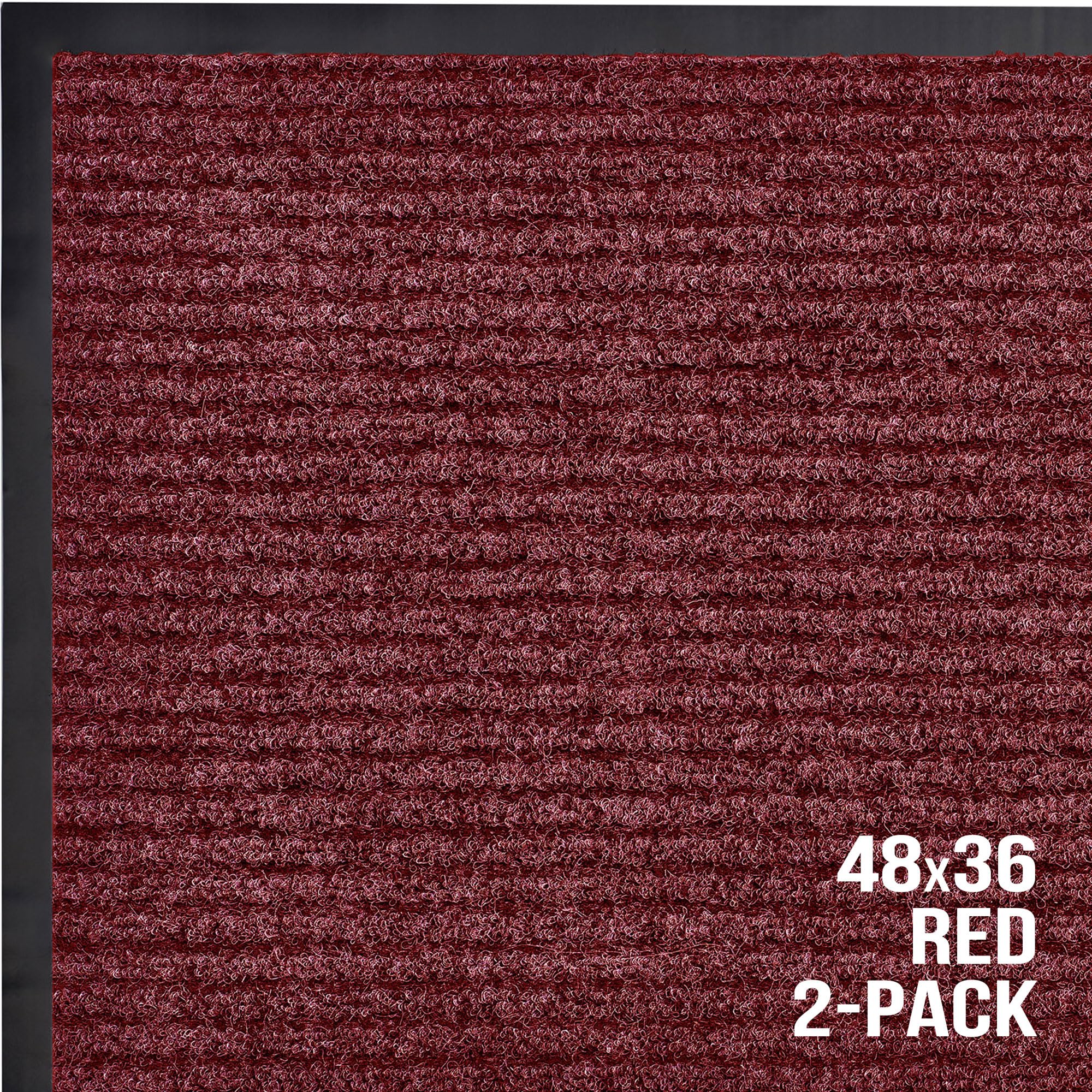 Front Door Mat, Indoor Outdoor Welcome Entryway Entrance Doormat, 48x36 Red