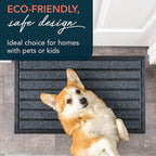 ubdyo Extra Durable Door Mat - Dirt Trapping Outdoor Welcome Mats - Non-Slip Outdoor Indoor Entrance - Low Profile Front Doormat (30" x 17", Bright Blue)
