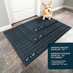 ubdyo Extra Durable Door Mat - Dirt Trapping Outdoor Welcome Mats - Non-Slip Outdoor Indoor Entrance - Low Profile Front Doormat (30" x 17", Bright Blue)