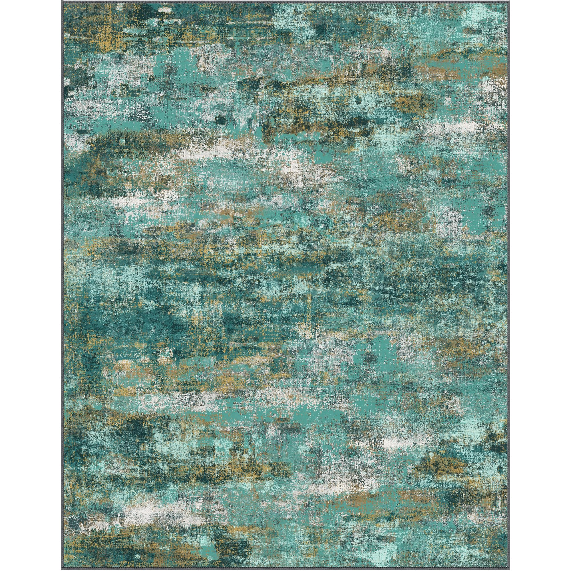 BEIMO 6x9 Area Rug for Bedroom, Turquoise Washable Abstract Non Slip Rug