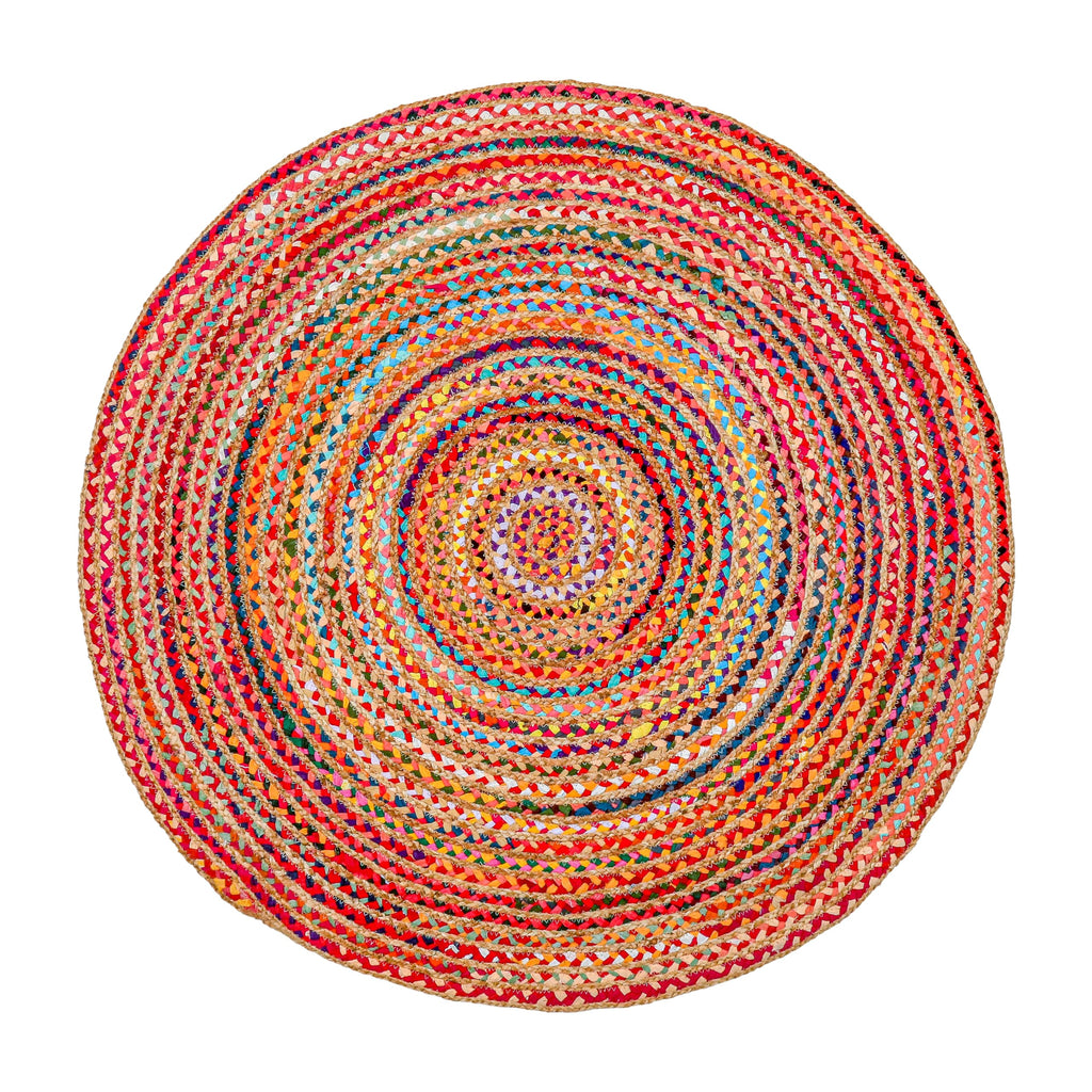 Hausattire Braided Boho Round Rug, Multicolor, 5 ft