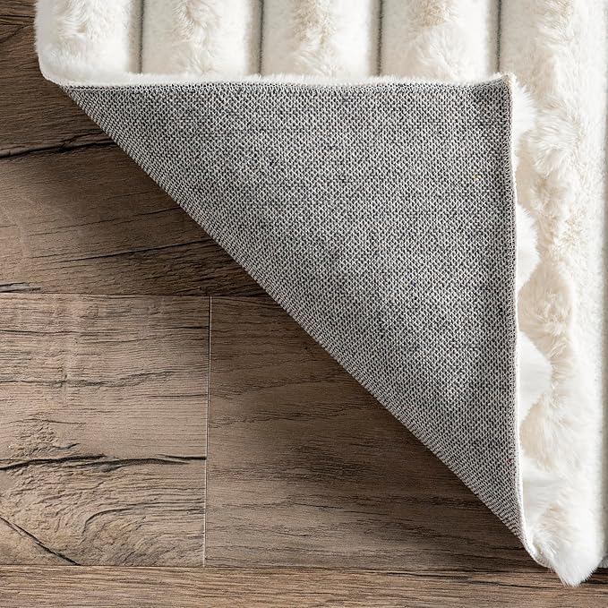 Nuloom SuperiorWash Collection Kai Off-White, 5' Round, Fluffy and Cozy, High Traffic, Stain Resistant, Easy Clean, Durable Washable Area Rug for Bedroom, Living Room, Dining, Den, Foyer, Entryway