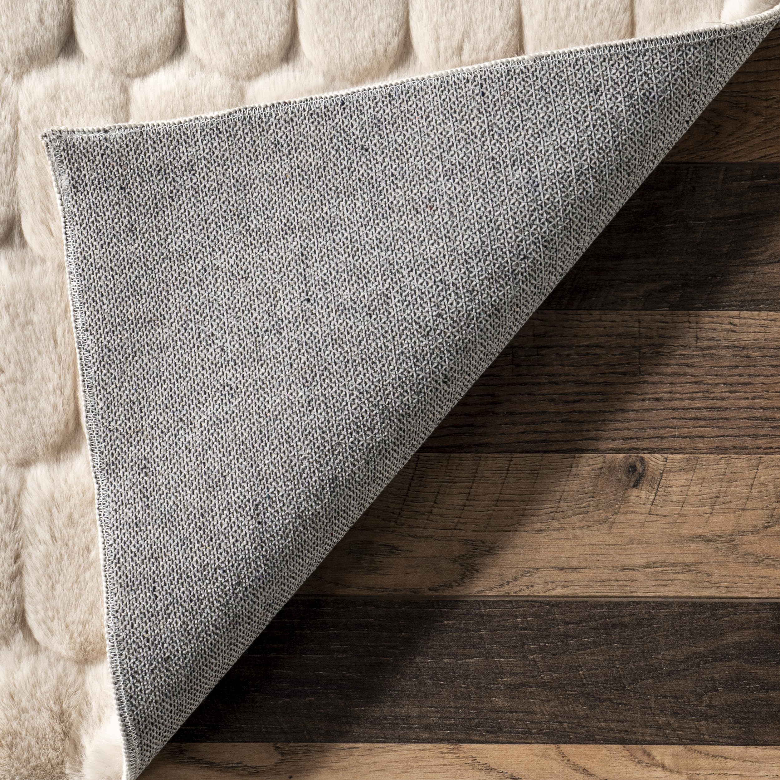 nuLOOM Nia Beige Geometric Washable Area Rug, 4' x 6'
