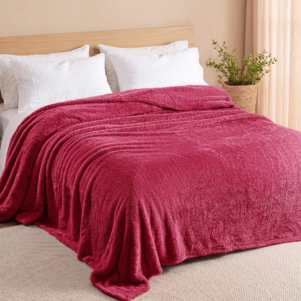 Exclusivo Mezcla Fuzzy Plush Fleece Bed Blanket Twin XL Size, Light Grey