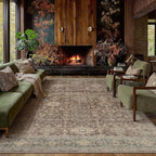 8x10 Washable Area Rug for Living Room Bedroom Vintage Rust Red Non Slip Carpet Traditional Retro Soft Low Pile Large Throw Rug for Dining Room Kitchen Office Indoor