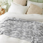 Bedsure Leopard Throw Blanket for Couch, Knit Fall Blanket - Super Soft, Cozy & Warm, GentleSoft, Breathable & Lightweight for Bed & Sofa, Grey, 50x60 Inches
