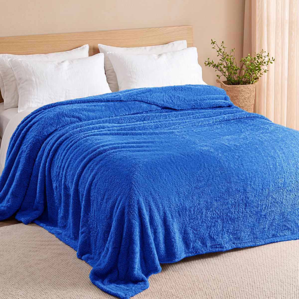 Exclusivo Mezcla Fuzzy Plush Fleece Bed Blanket Twin XL Size, Light Grey
