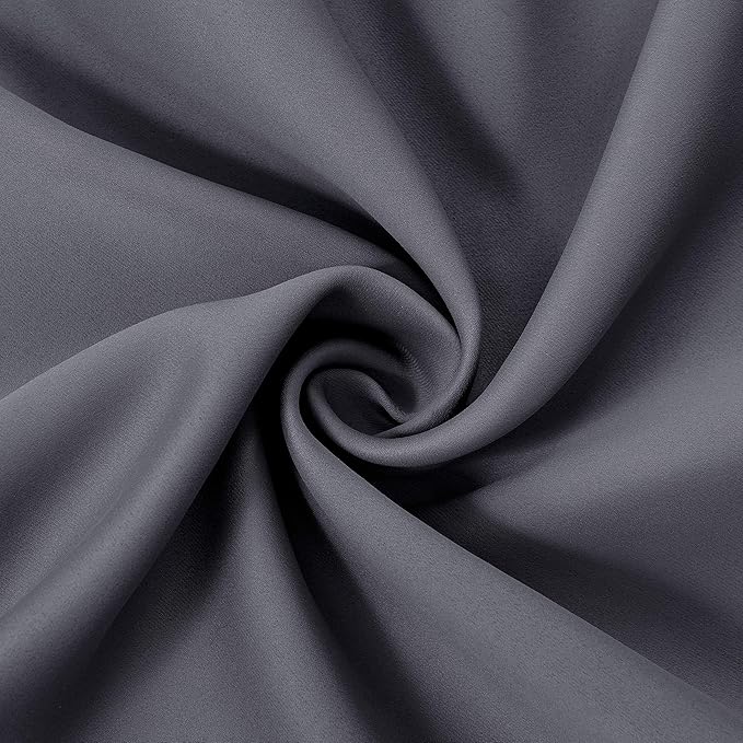 LEMOMO Grey Thermal Blackout Curtains/38 x 84 Inch/Set of 2 Panels Room Darkening Curtains for Bedroom
