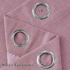 NICETOWN Faux Linen Pink Blackout Curtains 84 inches Long for Living Room - Privacy Panels for Bedroom, Modern Farmhouse Style Easy Care Grommet Top, 2 Panels, W52 by L84