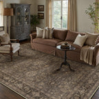WondRg 10x14 Dark Brown Vintage Area Rug
