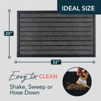 ubdyo Extra Durable Door Mat Outside Entrance (32" x 20", Bright Grey)