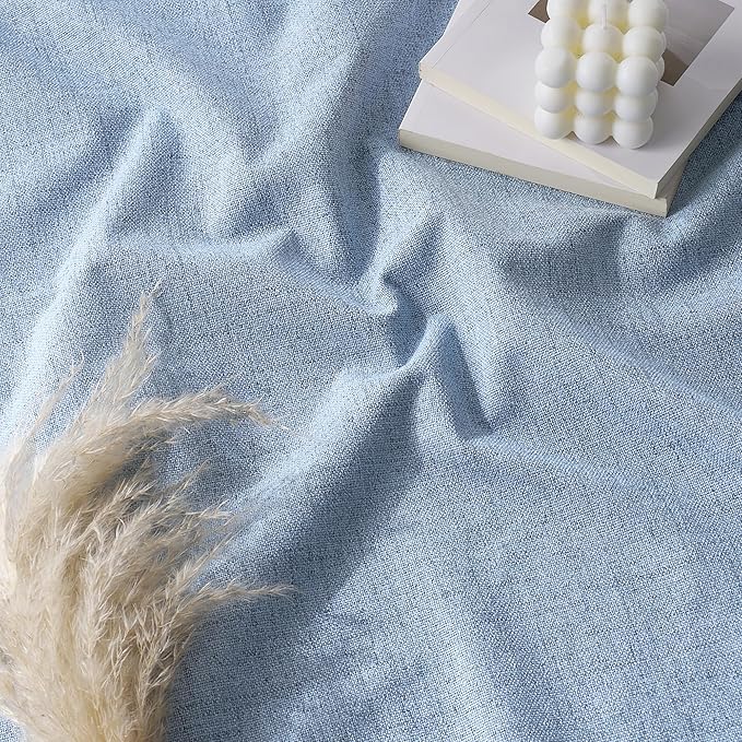RYB HOME Smoky Blue 100% Blackout Curtains for Bedroom Office 84 Inch Long
