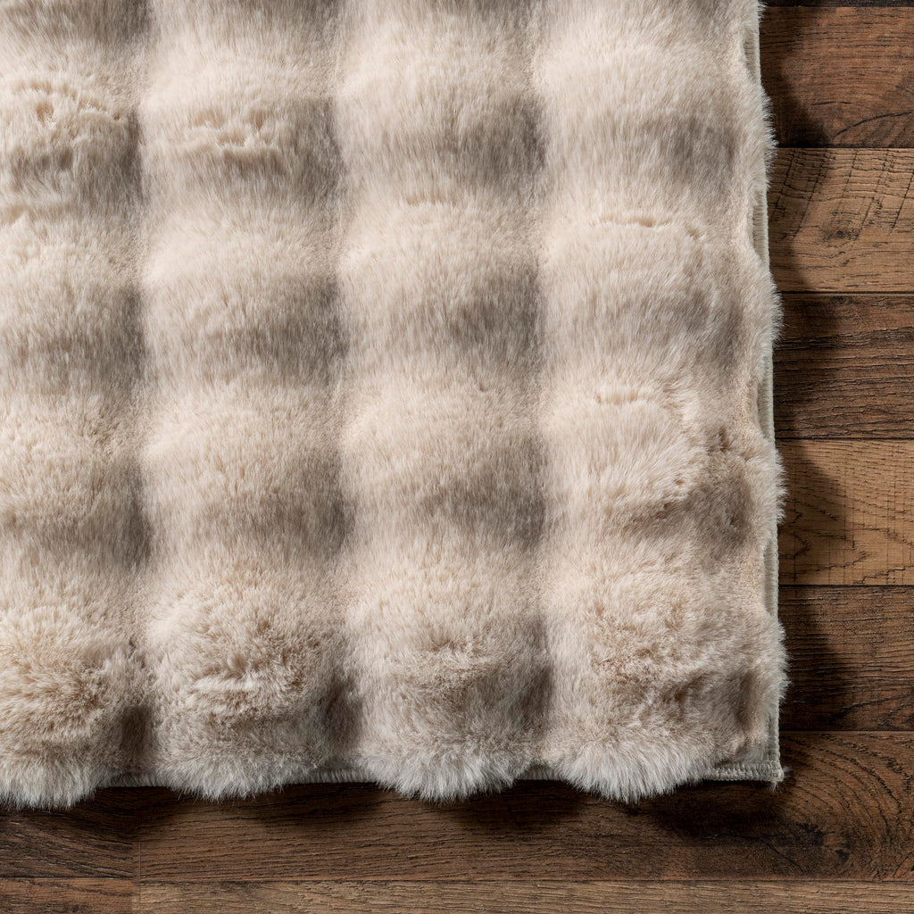 nuLOOM Jeni Beige Checkered Washable Area Rug, 8' x 10'