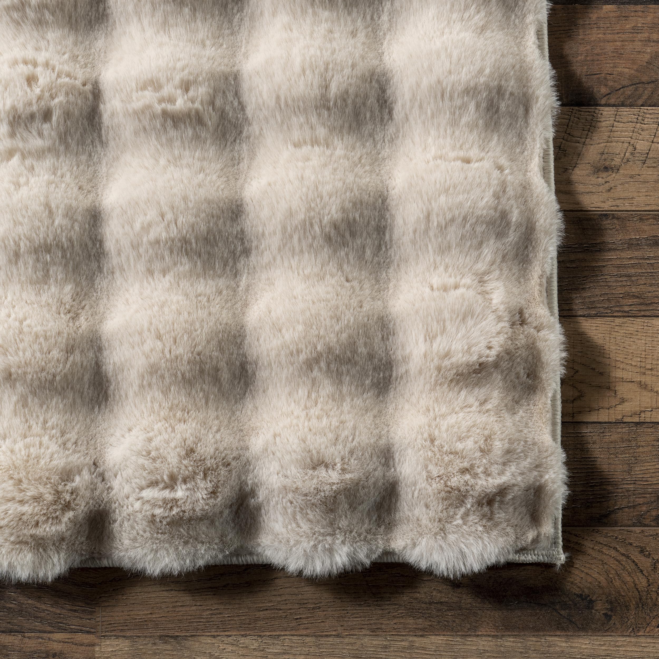 nuLOOM Jeni Beige Checkered Washable Area Rug, 8' x 10'