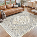 Restydon Area Rugs 5x7 Washable Rugs for Living Room, Beige