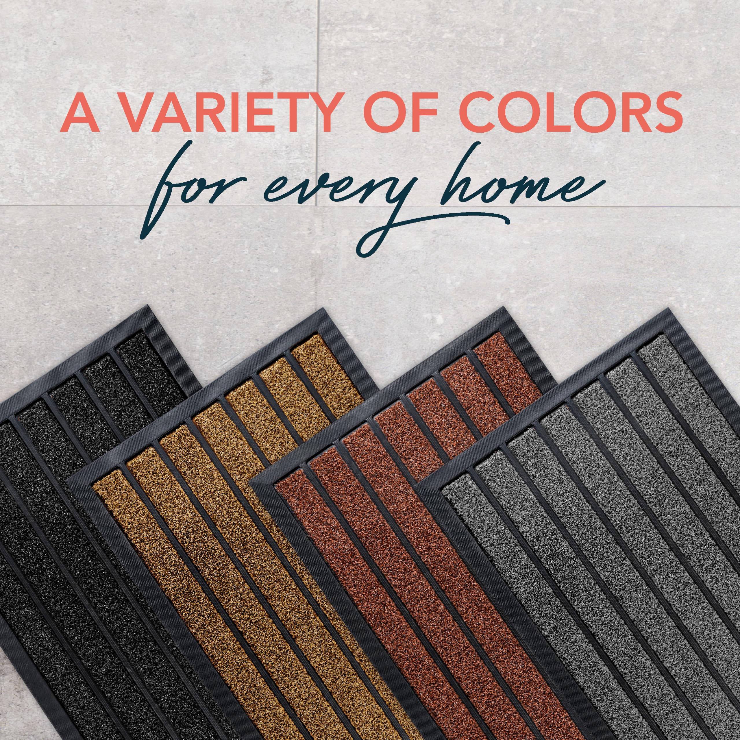 ubdyo Extra Durable Door Mat Outside Entrance (32" x 20", Bright Grey)