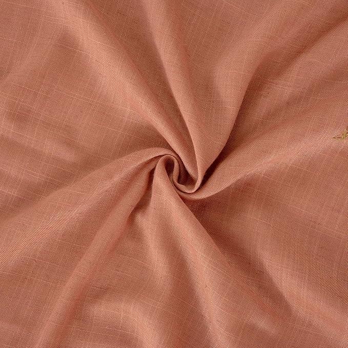 BGment Linen Curtains 84 Inch Length for Living Room, Terracotta Semi Sheer Drapes Rustic Textured for Bedroom Office Decor with Rod Pocket Lightweight,2 Panels Set, Each 42 Inch Wide