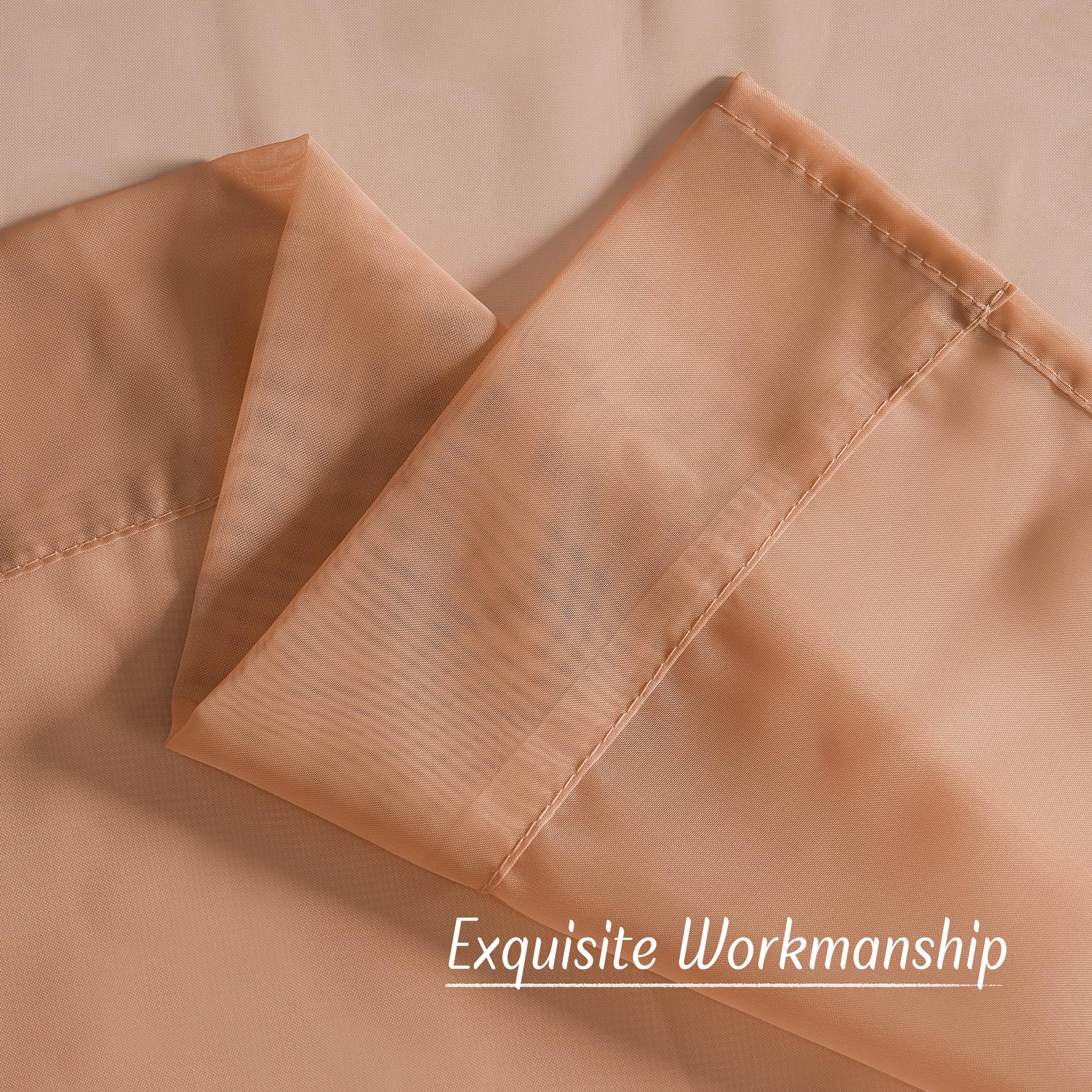 NICETOWN Terracotta Sheer Curtains, Grommet Voile Sheer Window Treatments Airy & Elegant with Light Filtering for Kids Room/Living Room, Set of 2, W54 x L84