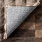 Nuloom Jeni Taupe, 2' x 3', Solid Faux Rabbit, Fluffy and Cozy, High Traffic, Stain Resistant, Easy Clean, Durable Washable Area Rug for Bedroom, Living Room, Dining, Den, Foyer, Entryway