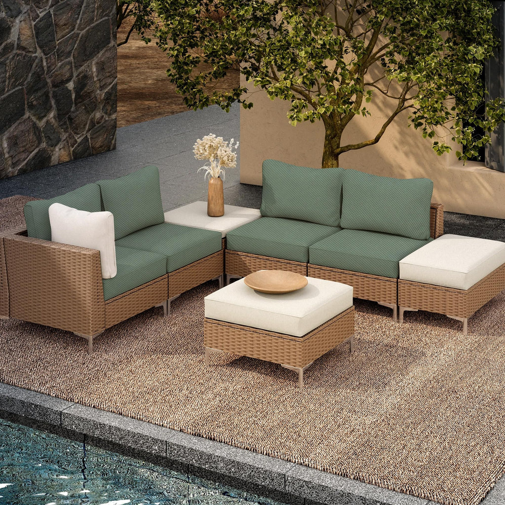 DREAHOTEXTIL 8Pcs Outdoor Cushion Covers, Elastic Patio Cushion Covers