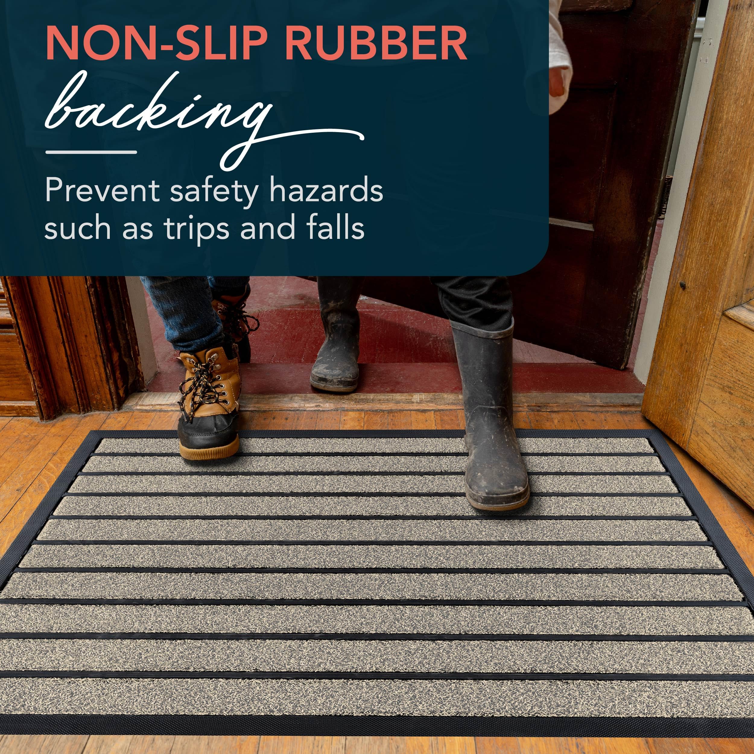 ubdyo Extra Durable Door Mat Outside Entrance (36" x 24", Bright Beige)