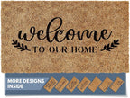 Barnyard Designs Doormat Welcome Mat for Outdoors, Large Front Door Entrance Mat, Brown (Welcome to Our Home, 30x17)
