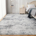 10x14 Area Rugs for Living Room Rug Washable: Abstract Large Rug Indoor Modern Carpet Non Slip for Dining Room Bedroom Nursery Home Office Blue Grey