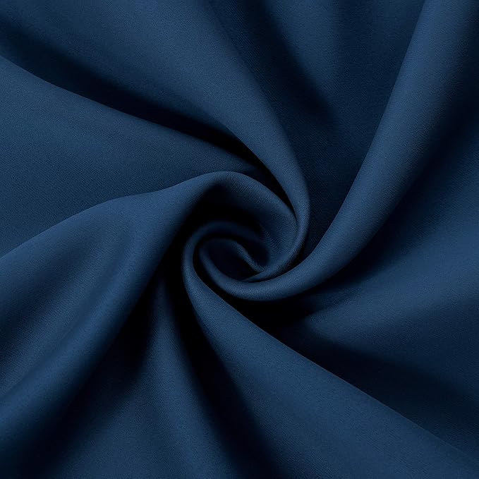 LEMOMO Navy Blue Blackout Curtains 34 x 84 Inch Length/Set of 2 Curtain Panels/Thermal Insulated Room Darkening Blackout Curtains for Bedroom