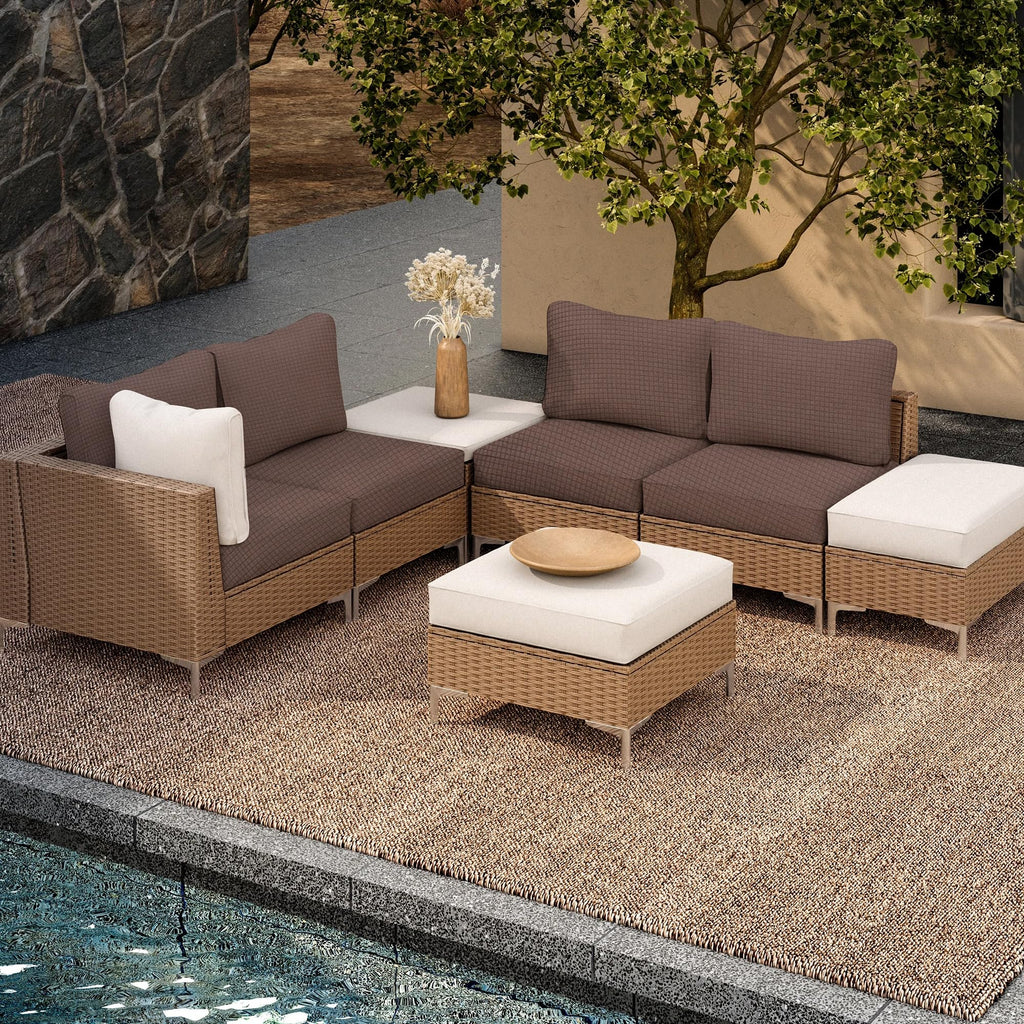 DREAHOTEXTIL 8Pcs Outdoor Cushion Covers, Elastic Patio Cushion Covers