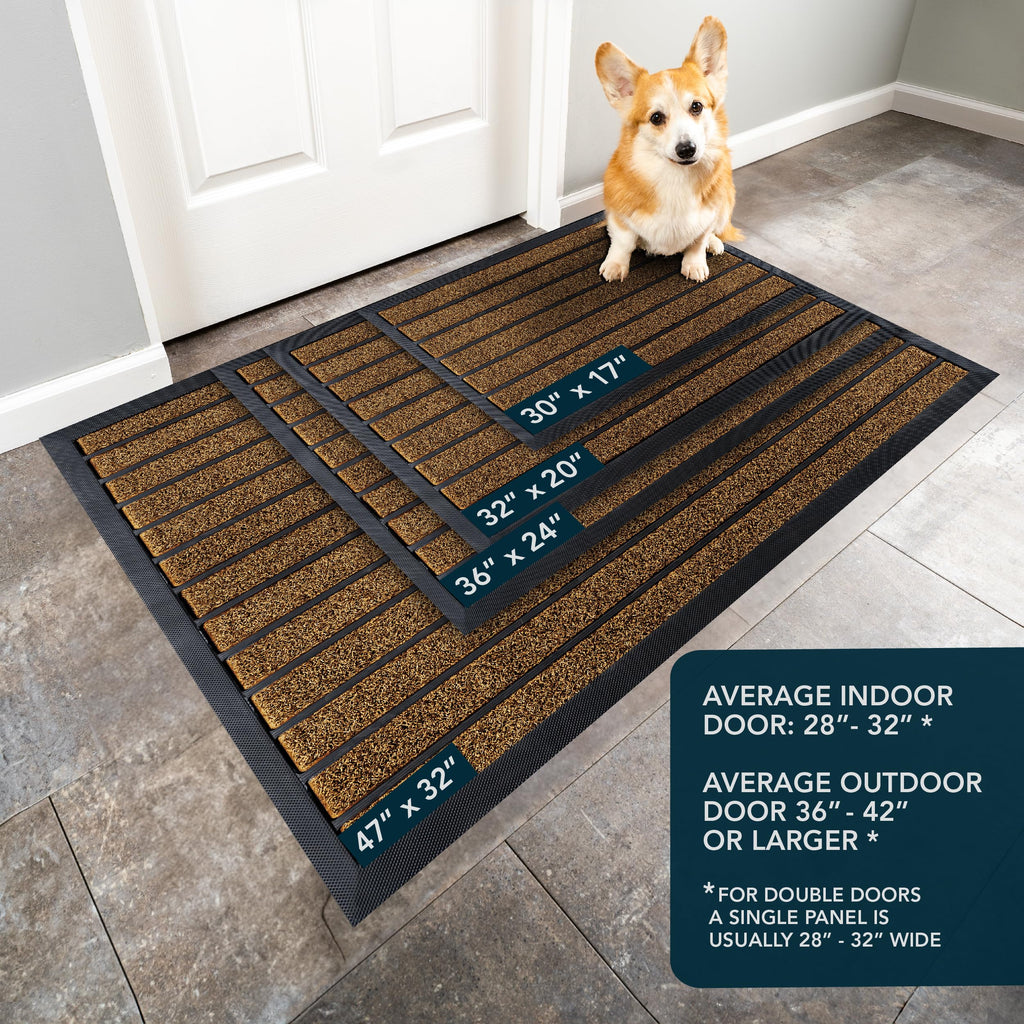 ubdyo Extra Durable Door Mat Outside Entrance (30" x 17", Bright Brown)