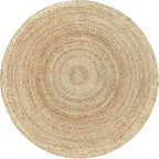 Hausattire Hand Woven Jute Braided Rug, 4’ Round – Natural, Reversible Boho Entry Area Rugs for Kitchen, Living Room I Farmhouse Decorative Floor Rug, 4 Feet Round
