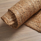 Hausattire Hand Woven Jute Braided Rug, 2'x3' – Natural, Reversible Boho Entry Area Rugs for Kitchen, Living Room I Farmhouse Indoor Outdoor Decorative Floor Rug, 24x36 Inches