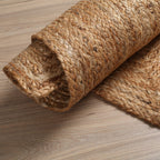 Hausattire Jute Braided Area Rug, Natural, 3x5 ft