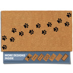 Barnyard Designs Natural Coco Coir Non-Slip Doormat (17x30, Paws)