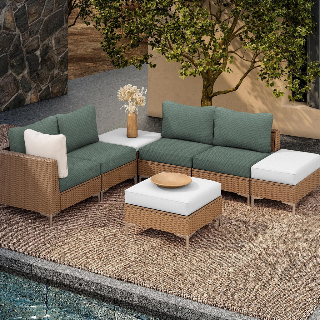 DREAHOTEXTIL 8Pcs Outdoor Cushion Covers, Elastic Patio Cushion Covers